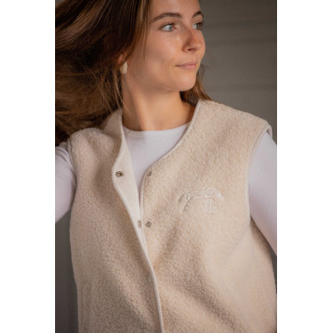 Reitweste Damen Pénélope Charline – Fleece, Off-White