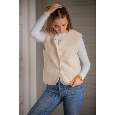 Reitweste Damen Pénélope Charline – Fleece, Off-White