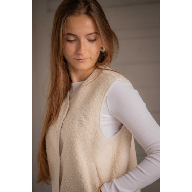 Reitweste Damen Pénélope Charline – Fleece, Off-White