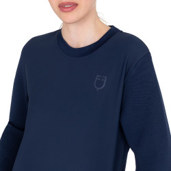 Damen-Technik-Sweatshirt mit Rundhalsausschnitt und Micro-Mesh-Einsätzen