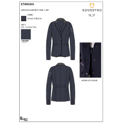 Damen-Turnierjacke mit Reißverschluss und Knöpfen