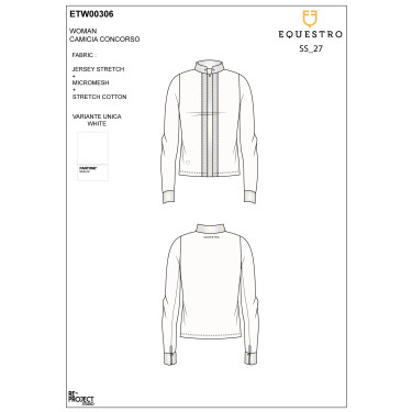 Damenwettkampf-Poloshirt Damen Reitturnier-Hemd