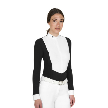 Damen-Wettkampf-Poloshirt mit langen Ärmeln und Reißverschluss