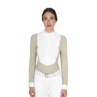 Damen-Wettkampf-Poloshirt mit langen Ärmeln und Reißverschluss