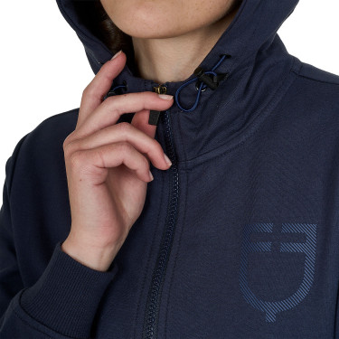 Damen-Hoodie mit verstellbarer Kapuze und Reißverschluss Damen-Hoodie mit verstellbarer Kapuze und Reißverschluss