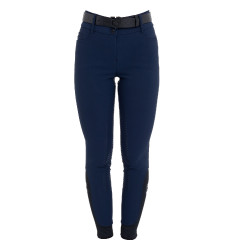 Damenreithose mit Vollgrip, hoher Bund, Logo aus Strass