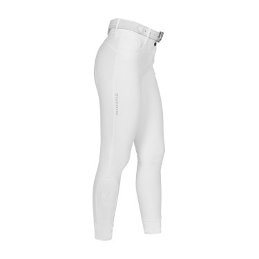 Damenreithose mit Vollgrip, hoher Bund, Logo aus Strass