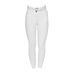 Damenreithose mit Vollgrip, hoher Bund, Logo aus Strass