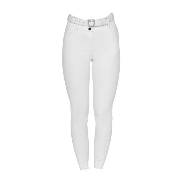 Damenreithose mit Vollgrip, hoher Bund, Logo aus Strass