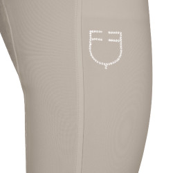 Damenreithose mit Vollgrip, hoher Bund, Logo aus Strass