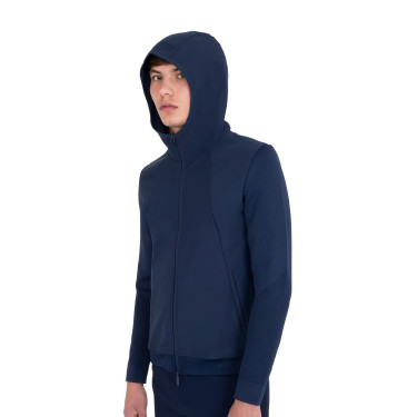 Herren-Technik-Hoodie mit Kapuze und Micro-Mesh-Einsätzen