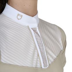 Slim-Fit-Kinderturnierpolo mit Einsätzen aus seidenähnlichem Stoff