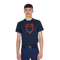 Basic-Herren-T-Shirt mit glänzendem Logo