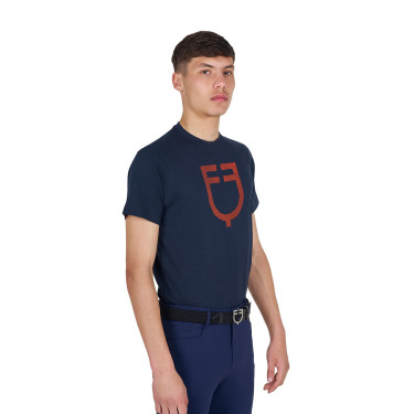 Basic-Herren-T-Shirt mit glänzendem Logo