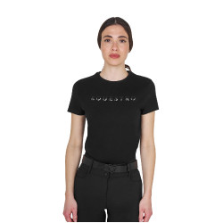 Damen-T-Shirt aus Baumwolle mit laminiertem Logo