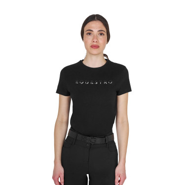 Damen-T-Shirt aus Baumwolle mit laminiertem Logo