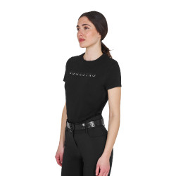 Damen-T-Shirt aus Baumwolle mit laminiertem Logo