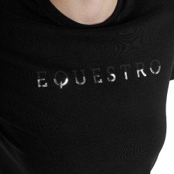 Damen-T-Shirt aus Baumwolle mit laminiertem Logo