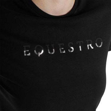 Damen-T-Shirt aus Baumwolle mit laminiertem Logo
