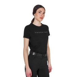 Damen-T-Shirt aus Baumwolle mit laminiertem Logo