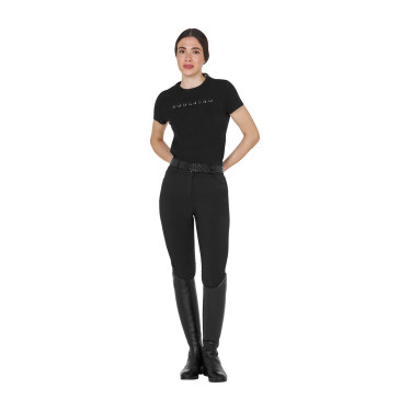 Damen-T-Shirt aus Baumwolle mit laminiertem Logo