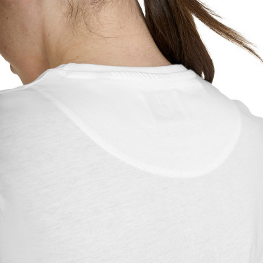Damen Basic T-Shirt mit glänzendem Ton-in-Ton-Logo