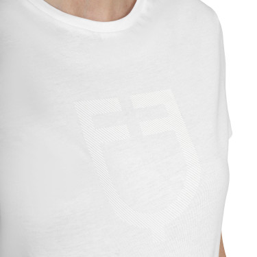 Damen Basic T-Shirt mit glänzendem Ton-in-Ton-Logo