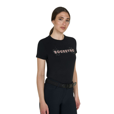 Damen-T-Shirt mit Strass aus Baumwolle