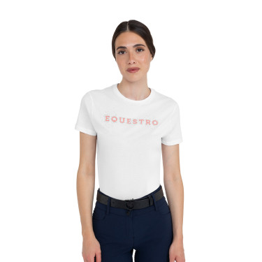 Damen-T-Shirt mit Strass aus Baumwolle