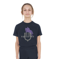 Unisex-Kinder-T-Shirt Horse Jump Glossy aus Baumwolle