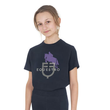 Unisex-Kinder-T-Shirt Horse Jump Glossy aus Baumwolle