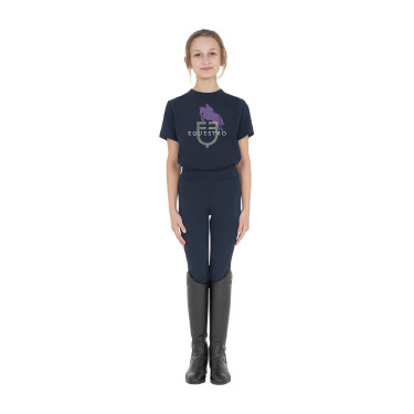 Unisex-Kinder-T-Shirt Horse Jump Glossy aus Baumwolle