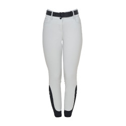 Damenhose mit hohem Bund mit Strass-Logo