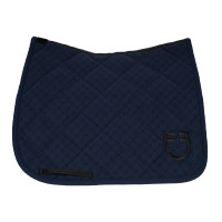 Dressurschabracke Equestro mit Monogrammprint Antikweiß / Walnuss Wei&amp;szlig;