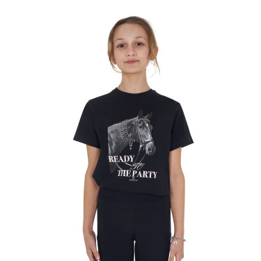 Mädchen Reit-T-Shirt Equestro mit Strass – Baumwolle