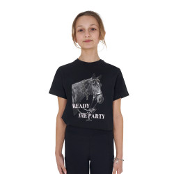 Mädchen Reit-T-Shirt Equestro mit Strass – Baumwolle