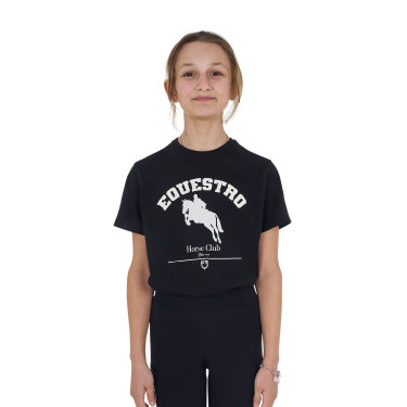 Mädchen Reit-T-Shirt Equestro Jumping Horse Club – Baumwolle