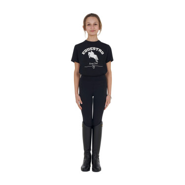 Mädchen Reit-T-Shirt Equestro Jumping Horse Club – Baumwolle