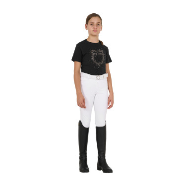Kinder Reit-T-Shirt Equestro Slim-Fit mit Glitzerlogo