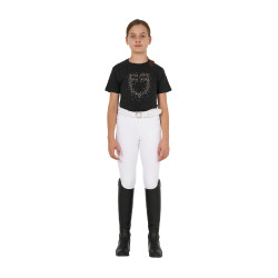 Kinder Reit-T-Shirt Equestro Slim-Fit mit Glitzerlogo