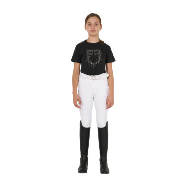 Kinder Reit-T-Shirt Equestro Slim-Fit mit Glitzerlogo