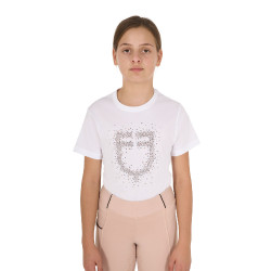Kinder Reit-T-Shirt Equestro Slim-Fit mit Glitzerlogo