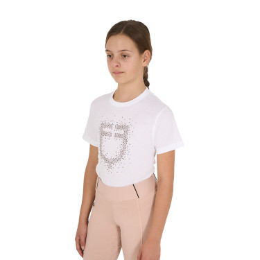 Kinder Reit-T-Shirt Equestro Slim-Fit mit Glitzerlogo