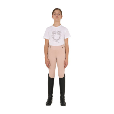 Kinder Reit-T-Shirt Equestro Slim-Fit mit Glitzerlogo