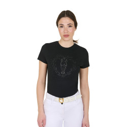 Reit-T-Shirt Damen Equestro Wild Heart – Baumwolle