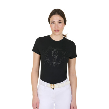 Reit-T-Shirt Damen Equestro Wild Heart – Baumwolle
