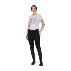 Reit-T-Shirt Damen Equestro Wild Flower – Baumwolle