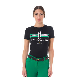 Damen Reitshirt Baumwolle – Equestro Stripe Horse Club
