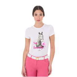 Equestro Damen Reitshirt Baumwolle „So Lovely“ kurzarm