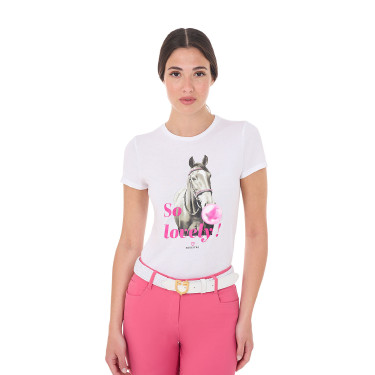 Equestro Damen Reitshirt Baumwolle „So Lovely“ kurzarm